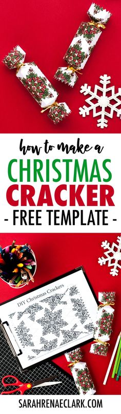 a christmas cracker is shown with the text how to make a christmas cracker free template