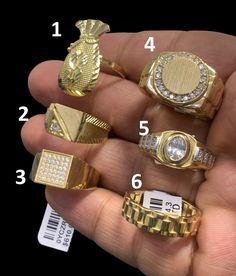 "●  10K Solid Gold Mens CZ Ring Dollar Style Stone Ring Band Cluster Yellow Gold Men Heavy Ring ●Metal : 10K Solid Yellow Gold ●Stone: Cubic Zirconia CZ ●Purity : 10k with authenticity stamp ●Ring Size and Weight: 1. Size 9 ( 3.7 grams) 2. Size 10 ( 5.1 grams) 3. Size 10 ( 3.7 grams) 4. Size 11 ( 7.0 grams) 5. Size 11 ( 4.1 grams) 6. Size 9 ( 4.3 grams) If sizing is needed then message before placing your order for the price. ●Made in : United States ●Shape :Texas State ●Condition : Brand New ●C Luxury Cluster Ring For Men For Formal Occasions, Heavy Rings For Men, Luxury Elegant Cluster Ring For Men, One Dollar Ring, Stamp Ring, Mens Ring Designs, Stamped Rings, Dope Jewelry, Gold Stone