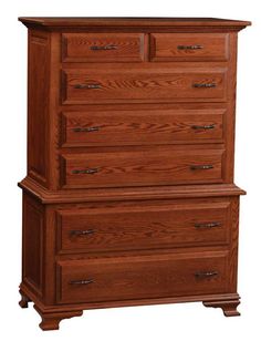 a wooden dresser with four drawers on it's sides and one drawer in the middle