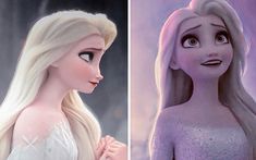 an image of a woman with long blonde hair and the face of rapp from disney's frozen princesses