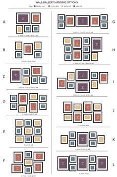 an image of different squares and rectangles in various colors on a white background