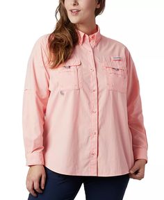 When fishing adventures call, Columbia has you covered. This innovative PFG style features simple styling, clean lines and a rod holder for the discerning sportswoman. Yoga Pants With Pockets, High Waist Yoga Pants, Plus Size Activewear, Roll Up Sleeves, Columbia Sportswear, Fishing Shirts, Casual Tee, Shirt Online, Long Sleeve Shirt