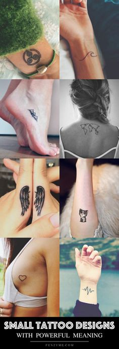 small tattoo designs with powerful meanings on the back of their neck and wrist tattoos