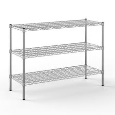 three tier shelving unit in chrome steel