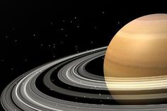 an artist's rendering of saturn with rings around it