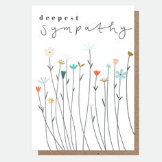 Fleur Deepest Sympathy Card, Fleur Single Cards, 1 Sympathy Greetings, Caroline Gardner, Condolence Card, Deepest Sympathy, Brown Envelope, Watercolor Flower Art, Brown Envelopes, Sympathy Cards