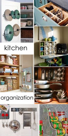 the kitchen organization is organized and ready for us to use