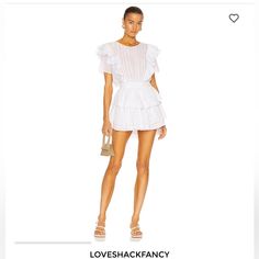 Loveshackfancy Natasha Dress White Size Small Love Shack Fancy Natasha Dress, Love Shack Fancy Rialto Dress, White Loveshackfancy Skirt, Loveshackfancy Pink Dress, Loveshackfancy Natasha Dress White, White Dress, Mini Dress, Womens Dresses, White