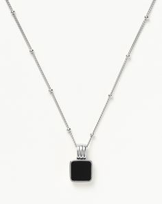 Lucy Williams Square Onyx Necklace Sterling Silver/Black Onyx. Shop the Lucy Williams Square Onyx Necklace at Missoma. Visit Our Website Today to Browse Our Collection of Gold and Silver Necklaces. Coin Choker, Lucy Williams, Black Onyx Pendant, Fan Necklace, Malachite Necklace, Onyx Pendant, Coin Pendant Necklace, Leaf Bracelet, Gemstone Beaded Necklace