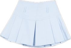 box-pleated-mini-skirt-ig405 / Light blue Trendy School Skort With Stretch, Trendy Stretch Skort For School, Casual Stretch Skirt For School, Casual Fitted Skirt For School, School Cotton Stretch Skort, Fitted Light Blue Mini Tennis Skirt, Preppy Fitted Cotton Tennis Skirt, Casual Stretch Skort For School, Fitted School Tennis Skirt