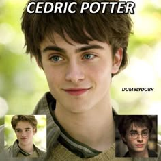 an image of a young man with glasses on his face and the words cedic potter above him