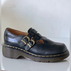 Rare Doc Martens Mary Jane Oxfords Vintage 90's Black Twin Straps Made In England Club Sole. This Is A Thicker Wedged Sole Unit. Size Uk6 / Us 8 These Are Vintage Shoes And Have Signs Of Wear Appropriate For Its Age (Creasing And Scuffs) . Please Zoom On Photos For Condition. Photos/Video Of Condition Is Taken During Packaging And Shipping. Doc Martens Mary Janes, Vintage Dr Martens, Doc Martens, Mary Jane Shoes, Vintage Shoes, Dr. Martens, Christmas List, Dream Life, Mary Janes