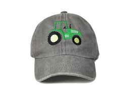 PRICES MAY VARY. 【Hats for the Kids in Your Life】 Have a little one that likes Farm Tractors? They'll love this gray sun hat! Features an adorable Green Tractor was embroidered on front of the washed grey dad hat. Top off your kid's outfit with this one-of-a-kind pigment-dyed baseball cap! Perfect for a little tractor fans! 【Top Quality】 Our kids classic 6-panel dad hat are made of soft twill cotton, cozy and breathable to wear. Built-in soft cotton sweatband keeps the sweat drips from entering Crochet Tractor Hat, Kids Farm Shirts, Tractor Embroidery Designs, Big Brother Gifts, Farm Kid Shirt, Little Boys Tractor Shirt, Brother Gifts, Hat For Kids, Toddler Boy Gifts