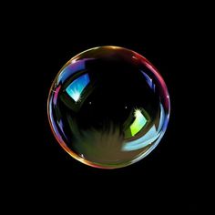 an image of a soap bubble in the dark