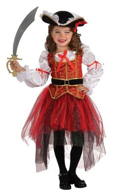 Halloween Pirate Costumes for Girls Childrens Pirate Costume, Pirate Costume Diy, Sea Costume, Costume Carnaval, Pirate Cosplay, Sea Dress