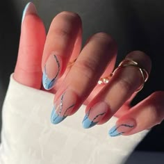 24 Press On Nails With File And Adhesive Stickers ***All Sales Are Final*** Shipping Details: ~~Your Items Will Be Shipped Out The Next Day ~~ ~~Delivery Typically Takes 2-5 Business Days - Usps First-Class Shipping~~ Baby Blue Nails, Fake Nails With Glue, Prom Nails