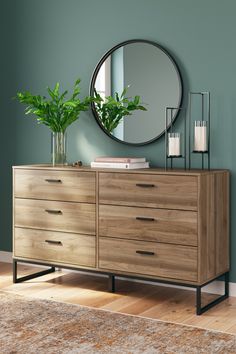 Deanlow Honey Dresser - Ornate Home Dressers Room & Board Modern Furniture, Dresser Room & Board Modern Furniture, Dresser Hombre, Industrial Bedroom Dressers, Modern Industrial Bedroom Design, Medium Bedroom, Teen Dresser, Teen Bedroom Sets, Contemporary Dresser