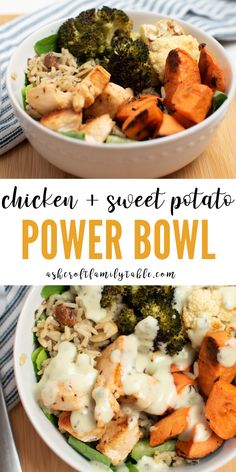 this chicken and sweet potato buddha bowl is the perfect meal to eat for lunch or dinner