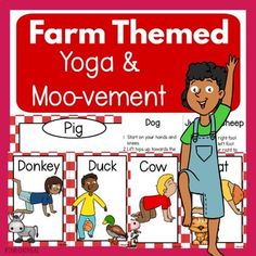 farm themed yoga and movement posters