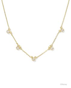 The Disney | Kendra Scott Gold Mickey Mouse and Minnie Mouse Strand Necklace in White CZ proves that style dreams do come true, after all. Disney’s everlasting sweethearts find style perfection in this minimal strand style, complete with sparkling crystal accents for a dazzling ever after. Metal 14k Yellow Gold Over Brass Material White CZ Closure Lobster Clasp W/ Single Adjustable Slider Bead Size 19";0.43"Lx0.35"WDue to the one-of-a-kind nature of the medium, exact colors and patterns may vary Gold Mickey Mouse, Preppy Collage, Disney Lines, Mickey Mouse Necklace, Wish List Items, Disney Cruise Vacation, Mickey Mouse And Minnie Mouse, What I Want For Christmas, Disney Adult