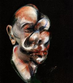 an image of a man with his face painted in pastel on the bottom right corner