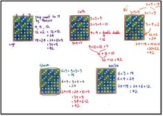 four dices are shown with different numbers and times on the same side, as well as two smaller ones