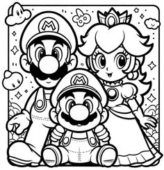 mario and princess peach coloring pages for kids to print out on the computer or use as wallpaper