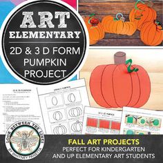 an art project with pumpkins on it and the text, fall art projects for elementary and