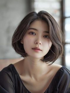 The Ultimate Guide to Korean Bob Haircuts for All Face Shapes Bob Haircut Korean, Asian Hairstyles Round Face, Short Hairstyles Korean, Square Face Short Hair, Medium Bobs, Curtain Bangs And Layers, Hairstyle Asian, Korean Bob, Haircut Korean