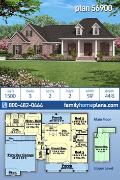 the floor plan for this house is very large and has three bedroom, two bathrooms