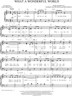 what a wonderful world sheet music