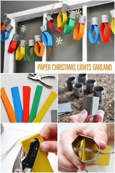 paper christmas lights garland is shown with instructions to make it look like they have been made from