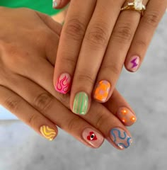 Nail Design Glitter, Cute Gel Nails, Round Nails, Nail Swag, Dream Nails, Funky Nails, Dope Nails