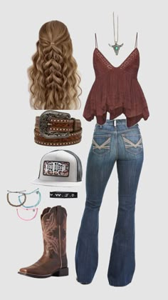 Country Western Outfits, Country Summer Outfits, Foto Cowgirl, Western Shoes, Country Summer, Country Style Outfits, Western Wear Outfits, Cute Country Outfits, Looks Country