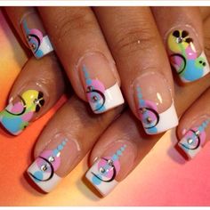 Love these Nail Art French, French Tip Nail Art, Fun Nail Art, Abstract Nail Art, French Nail Art, Best Nail Art Designs, New Nail Art, Acrylic Nail Art, Nail Art Galleries