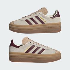 adidas Gazelle Bold Shoes - White | Free Shipping with adiClub | adidas US Womens Gazelle Adidas Outfits, Trending Women’s Shoes 2025, Adidas Shoes Women Gazelle, Cute Girly Sneakers, Casual Dress Shoes Womens, Giselle Adidas, Trendy Women’s Shoes, Women’s Adidas Shoes, Platform Adidas Gazelle