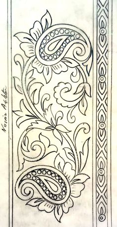 a drawing of a decorative design on paper