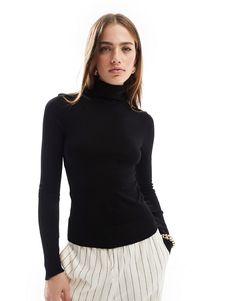 Pulls et gilets par Stradivarius Effet superposé Col roulé Manches longues Coupe ajustée Turtle Neck Outfit Women Casual, Turtle Neck Sweaters, Roll Neck Jumpers, Roll Neck Sweater, Satin Slip Dress, Maxi Dress Trend, Study Room, Roll Neck, Tea Dress