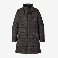 Patagonia Women's Fiona Down Parka Quilting Lines, Yosemite Falls, Fly Shop, Princess Seams, Black Excellence, Duck Down