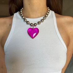 DETAILSShape\pattern: HeartNecklace Type: Pendant NecklacesMetals Type: Zinc alloy Big Pendant Necklace, Nails Necklace, Jewelry Goth, Y2k Necklace, Jewelry Colorful, Rock Necklace, Character Board, Y2k Jewelry, Statement Choker Necklace