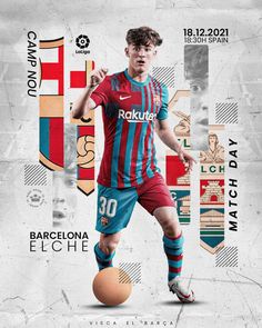 a soccer player is shown on the cover of a poster for barcelona's official team