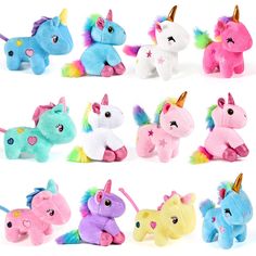 PRICES MAY VARY. 4.8" SMALL UNICORN STUFFED PLUSH REMOVEABLE KEYCHAINS - 12 Pack rainbow color cute unicorn stuffed toys keychain. Shipped in a thickened box to ensure that the unicorn favors will not be deformed. Each one is high-quality pastel fabrics and bright colors. REMOVABLE CHAIN & EASY TO HANG & WIDE USE - Each plush toy with chains that can be opened and closed & removable from unicorn, it will make our toys suitable for more places! You can easy attach it to a school bag, handbag, car Unicorn Party Favor, Girl Birthday Party Favors, Bulk Party Favors, Plush Unicorn, Unicorn Stuffed Animal, Carnival Prizes, Unicorn Party Favors, Goody Bags, Kids Gift Guide