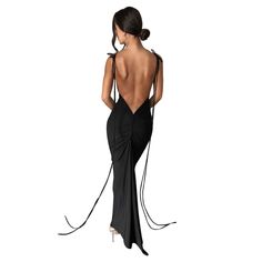 PRICES MAY VARY. MATERIAL: Women open back dresses are made of premium polyester blend fabric, stretch, soft, breathable, comfortable to wear FEATURE: Self-tie elongated sash which can be worn a variety of ways. Alluring open back with pleat and slim fitting design highlight your curves, show off your beautiful silhouette and slinky figures, make you stand out of the crowd. Spaghetti straps back out dress, one shoulder floor length dress, deep V-neck split dress, various styles and colors availa Cocktail Long Dress, Elegant Backless Dress, Pose Guide, 19th Bday, Dress Poses, Matric Dance Dresses, Open Back Maxi Dress, Beautiful Silhouette, Event Dress