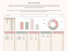 a spreadsheet showing the number and type of items that are available for purchase