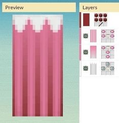 the screenshot shows how to make curtains in minecraft with different colors and shapes