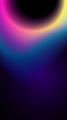 a black background with multicolored circles in the middle and one circle at the bottom