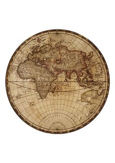 an old world map on a white background