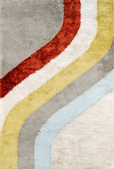 an area rug with various colored lines on it