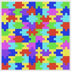 a multicolored pattern made up of squares