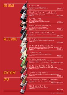 the wine list for red wine in japan